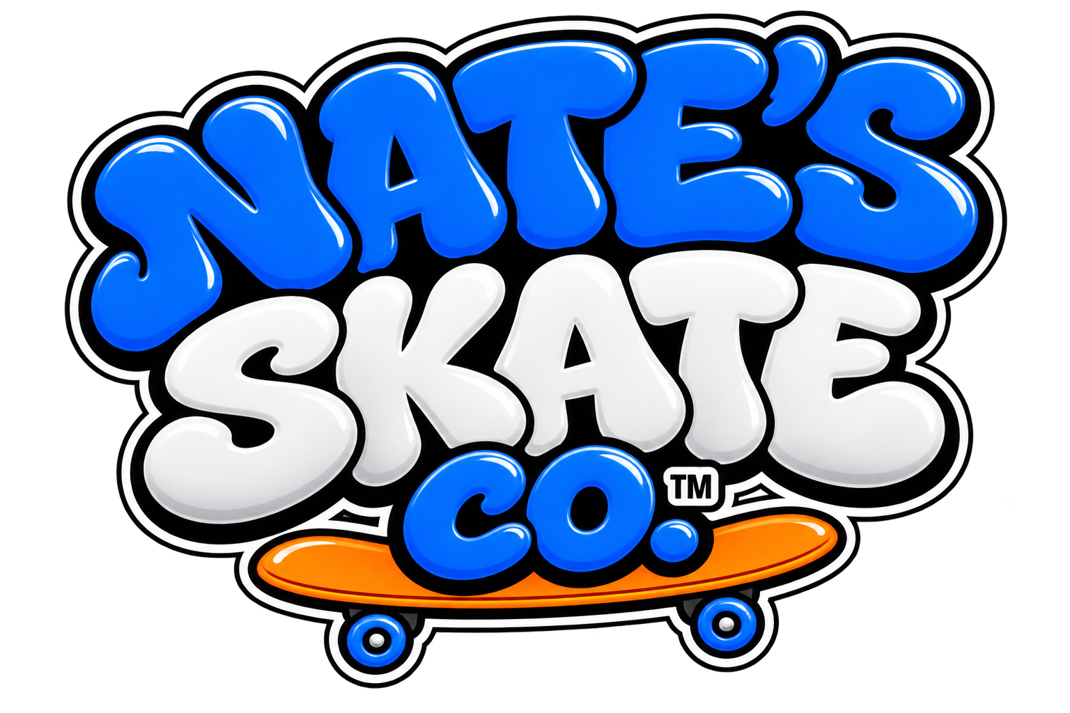 Nate's Skate Co. trademark bubble wordmark